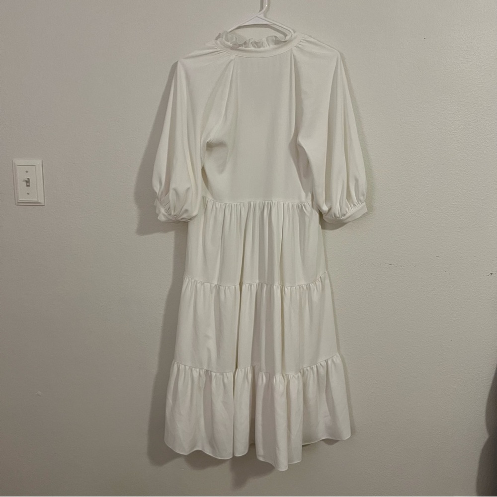 Amanda Uprichard Saffron Tiered Gathered Midi Dress - Picture 8 of 8